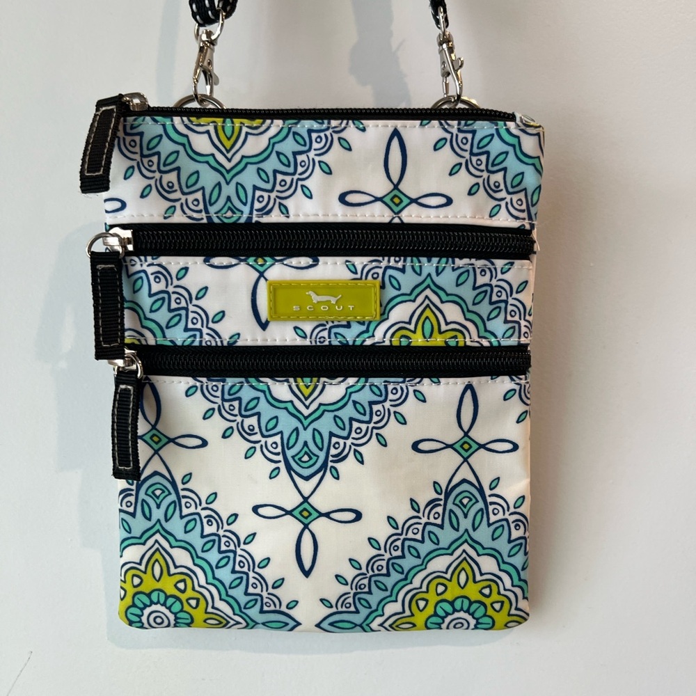 Scout Teal and Lime Patterned Crossbody Bag